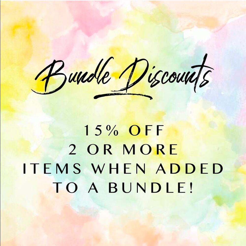 BUNDLE 2 OR MORE ITEMS AND SAVE 15%!!!